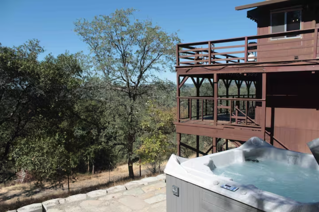  After a day of exploring, unwind in the 6 person hot tub.